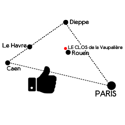 Situation géographique idéal séminaire Rouen Clos Vaupalière