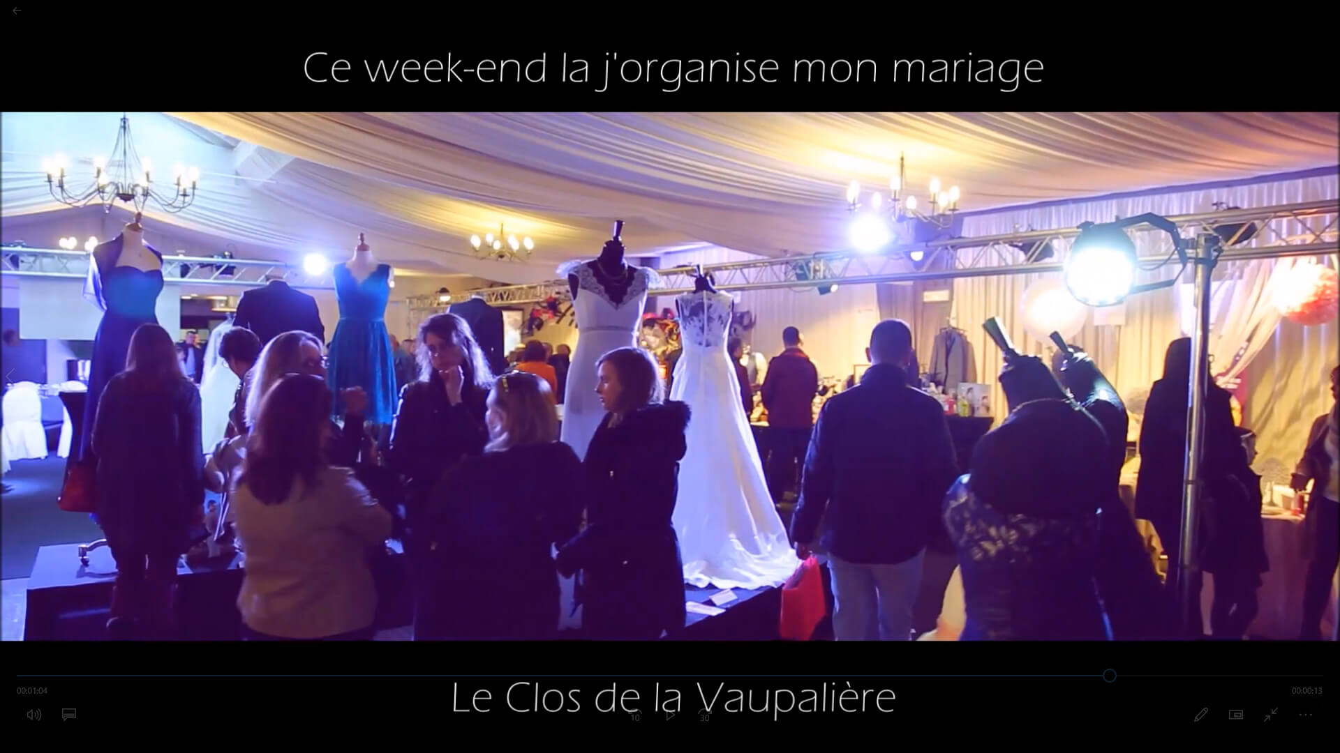 Vidéo salon mariage Clos Vaupalière
